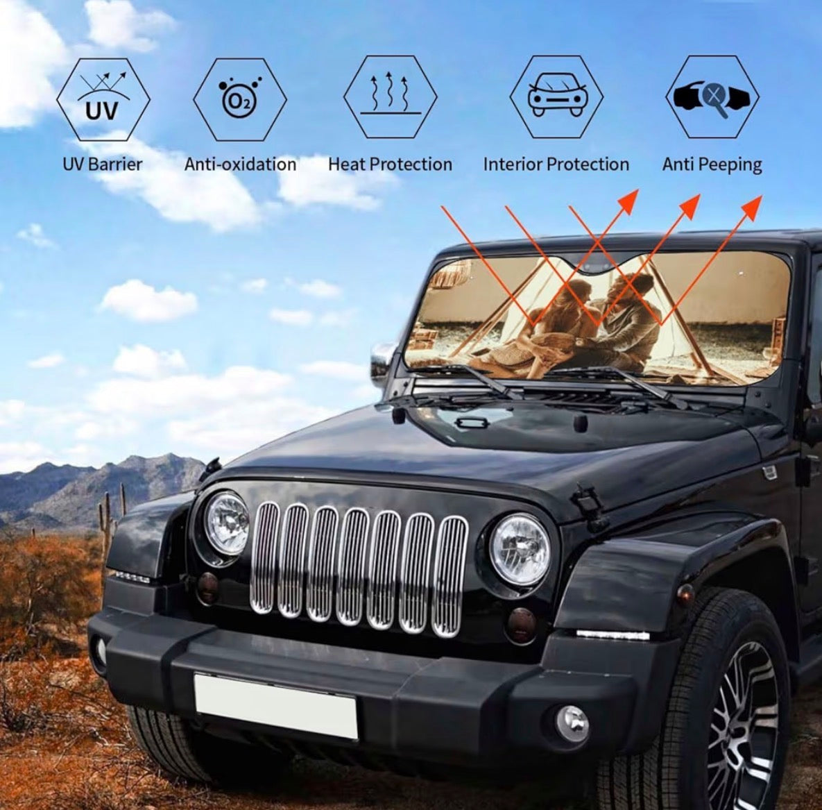 Tay Car windshield sunshield protector for vehicle 55 x 30